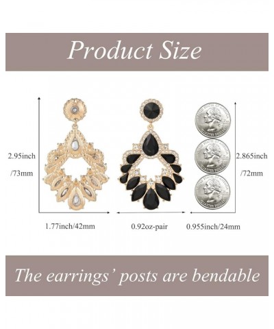 Fashion Rhinestone Statement Drop Dangle Earrings Large Colorful Crystal Chandelier Earrings for Women Bridal Wedding Party P...