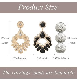 Fashion Rhinestone Statement Drop Dangle Earrings Large Colorful Crystal Chandelier Earrings for Women Bridal Wedding Party P...