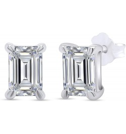 1-3ct Moissanite Stud Earrings for Women, D Color VVS1 Clarity Solitaire Emerald Cut Moissanite Earrings 18K Gold Plated S925...