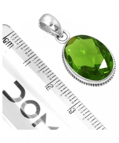 925 Sterling Silver Handmade Pendant for Women 12x16 Oval Gemstone Statement Jewelry for Gift (99542_P) Peridot Quartz $20.29...