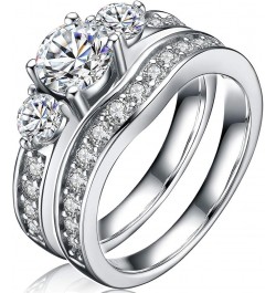 3 Pcs His & Hers, Sterling Silver & Titanium Wedding Rings Set. Size His 09, Hers 08 $27.30 Sets