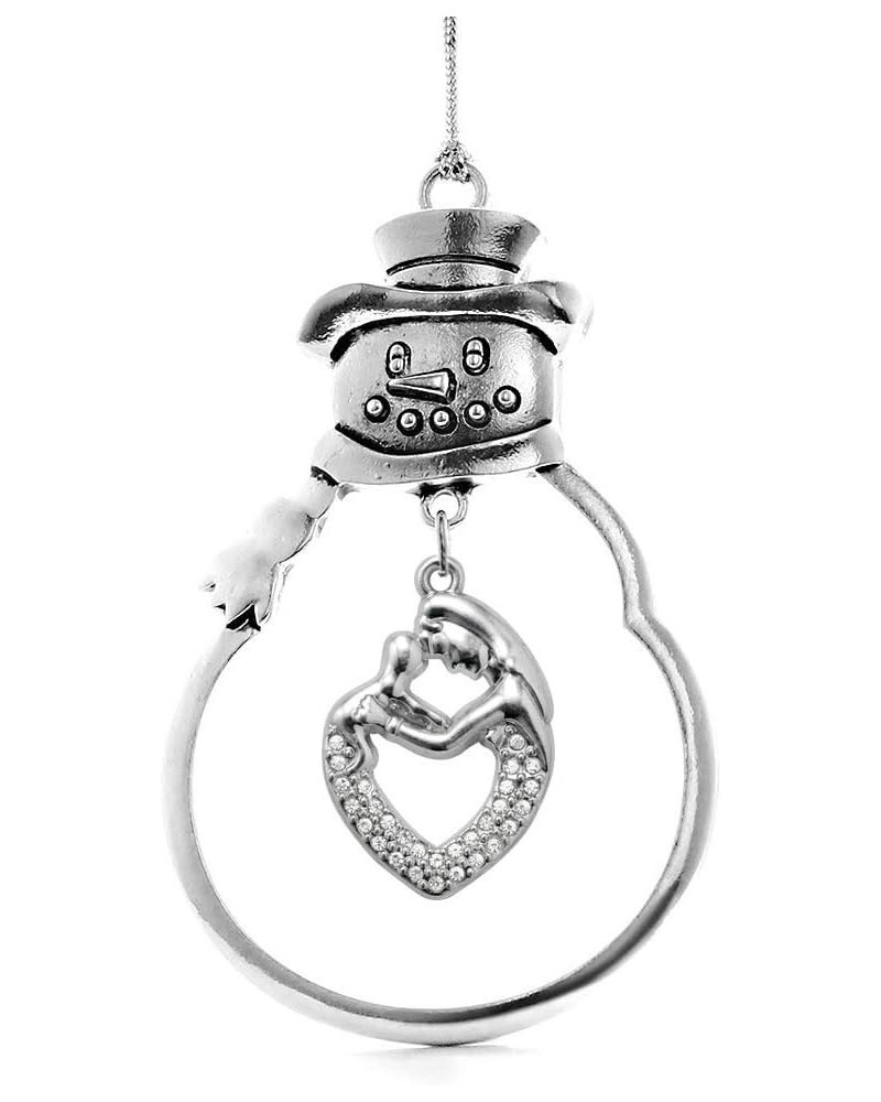 2.0 Carat Galloping Horse Charm Ornament - Silver Customized Charm Snowman Ornament with Cubic Zirconia Jewelry 1.0 Carat Mot...