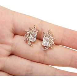 Earrings Holy Stud Earrings for Girls/Women, Sliver Gold Wedding Earrings for Bridesmaids Floral DiamondGold $10.06 Earrings