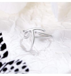 Letter Ring for Women, 925 Sterling Silver Dainty Initial Alphabet Ring Birthday Gift, Personality Jewelry for Women Mother F...