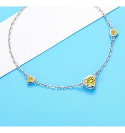 925 Sterling Silver Heart Birthstone Bracelet for Women - Birthday Thanksgiving Day Christmas Valentine's Day Cute Gifts Jewe...