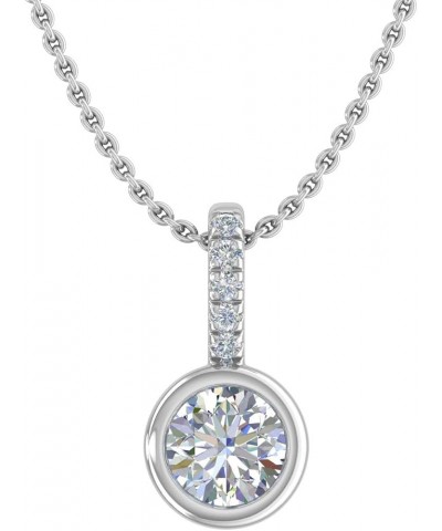 1/5 to 1/3 Carat Solitaire Diamond Pendant Necklace in 14K Gold (Included Silver Chain) White Gold 0.25 carats $74.40 Necklaces