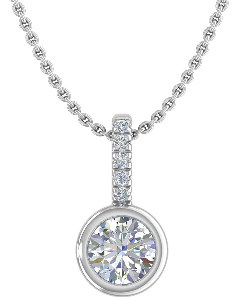 1/5 to 1/3 Carat Solitaire Diamond Pendant Necklace in 14K Gold (Included Silver Chain) White Gold 0.25 carats $74.40 Necklaces