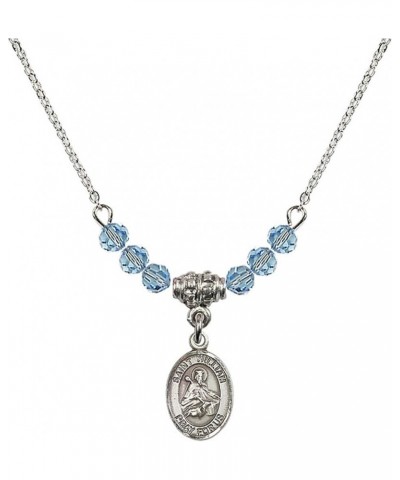 March Birth Month Bead Necklace with Catholic Patron Saint Petite Charm, 18 Inch Saint William of Rochester $26.60 Necklaces