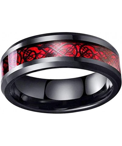 His and Hers Couples Matching Rings Women's 2pc Black Gold Filled Red CZ Engagement Ring Bridal Sets Men's Titanium Steel Wed...