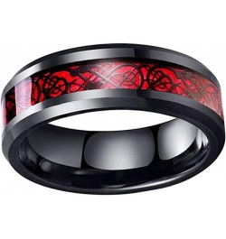 His and Hers Couples Matching Rings Women's 2pc Black Gold Filled Red CZ Engagement Ring Bridal Sets Men's Titanium Steel Wed...