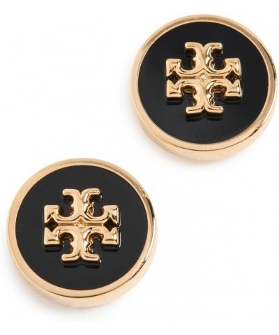 Women's Kira Enamel Circle Stud Earrings Tory Gold/Black $30.90 Earrings