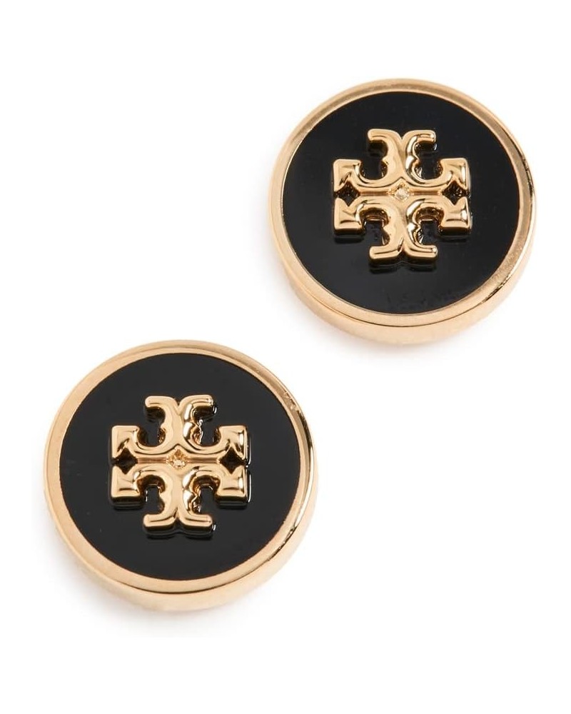 Women's Kira Enamel Circle Stud Earrings Tory Gold/Black $30.90 Earrings