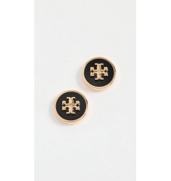 Women's Kira Enamel Circle Stud Earrings Tory Gold/Black $30.90 Earrings