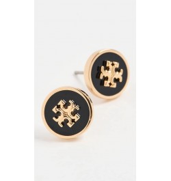 Women's Kira Enamel Circle Stud Earrings Tory Gold/Black $30.90 Earrings