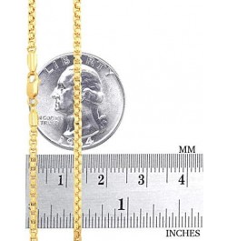 10k Yellow Gold 2.5mm Round Box Chain Venetian Link Pendant Necklace, Mens Womens Lobster Clasp 16" 18" 20" 22" 24" 26" 28" 3...