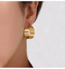 Gold Chunky Hoop Earrings for Women, 14K Gold Plated with 925 Sterling Silver Post Lightweight Dainty Hoop Earrings good 1 $9...