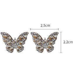 Sparkling Diamond Butterfly Earrings Rhinestone Stud for Women Crystal Silver Statement Earrings for Girls Party Wedding Brid...