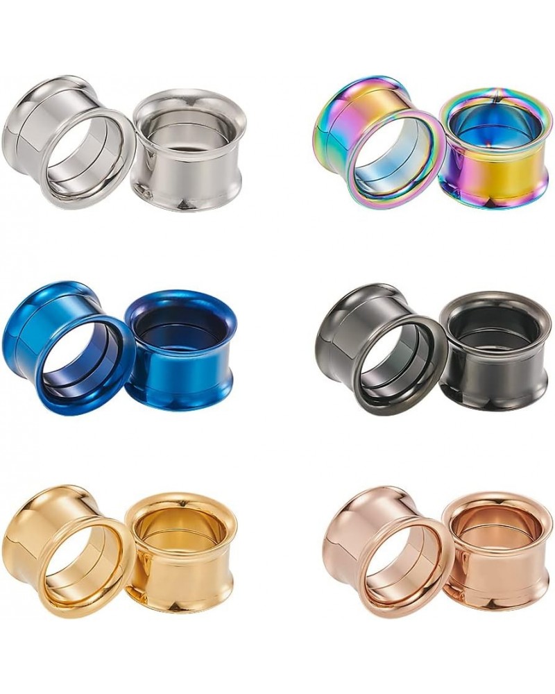 3-6Pairs-Mix Color Surgical Steel Screw Tunnel Plugs Hollow Ear Expander Gauge Piercing 6Pairs Mix-Color 11mm(7/16") $8.24 Bo...