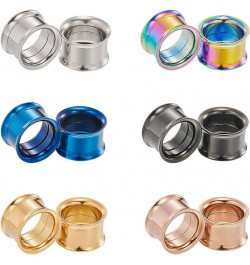 3-6Pairs-Mix Color Surgical Steel Screw Tunnel Plugs Hollow Ear Expander Gauge Piercing 6Pairs Mix-Color 11mm(7/16") $8.24 Bo...