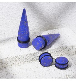 24PCS 00G-13/16 10mm-20mm Acrylic Big Gauges Kit Ear Stretching Tunnels Plugs Tapers Expander Dark blue with gold lines $10.8...