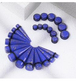 24PCS 00G-13/16 10mm-20mm Acrylic Big Gauges Kit Ear Stretching Tunnels Plugs Tapers Expander Dark blue with gold lines $10.8...