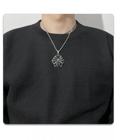 Punk Rock Halloween Necklace Stainless Steel Spider Pendant Necklace Steel $7.97 Necklaces