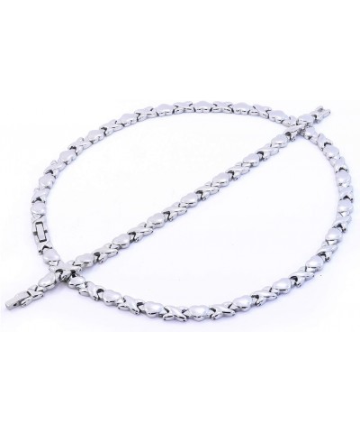 Silver Tone Hugs and Kisses Stainless Steel Stampato Necklace and Bracelet Set $21.30 Jewelry Sets