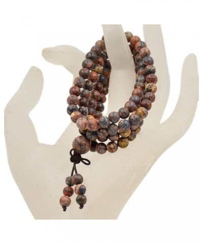 6mm Natural Healing Gemstones Buddhist 108 Prayer Mala Stretchy Bracelet Necklace Leopard Fur Jasper $8.27 Bracelets