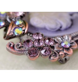 Vintage Inspired Crystal Rhinestone Victorian Lady Cameo Brooch Pin Maiden Flower Ribbon Bow Pendant Purple $10.57 Brooches &...