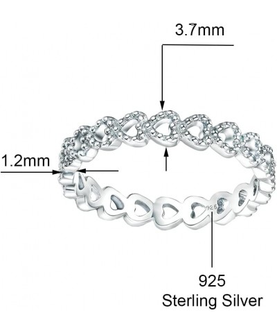 925 Sterling Silver Bezel Hearts Stackable Ring Band for Women & Girls - Made in Italy Comes With a Gift Box $10.82 Rings