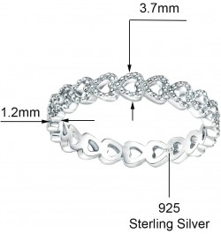 925 Sterling Silver Bezel Hearts Stackable Ring Band for Women & Girls - Made in Italy Comes With a Gift Box $10.82 Rings