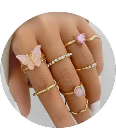 Stackable Rings for Women Boho Rings Set Vintage Silver Knuckle Rings Crystal Midi Pinky Rings Adjustable Jewelry Gift G $10....