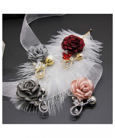 Women Girls Rhinestone Rose Flower Brooch Pin Crystal Gift Party Decoration Ornaments Light Blue $7.27 Brooches & Pins