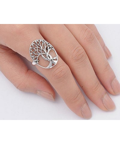 Tree of Life Ring Solid 925 Sterling Silver Family Tree of Life Band 3-14 Simple Plain Sterling Silver $14.99 Rings