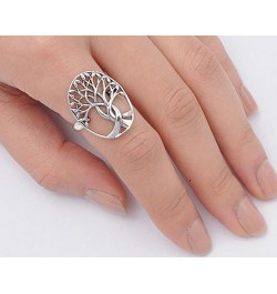 Tree of Life Ring Solid 925 Sterling Silver Family Tree of Life Band 3-14 Simple Plain Sterling Silver $14.99 Rings