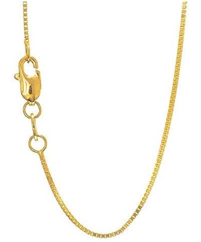 10k Solid Gold Yellow Or White 0.8 mm Box Chain Necklace - 16 18 20 22 24 Yellow Gold 16.0 Inches $55.79 Necklaces