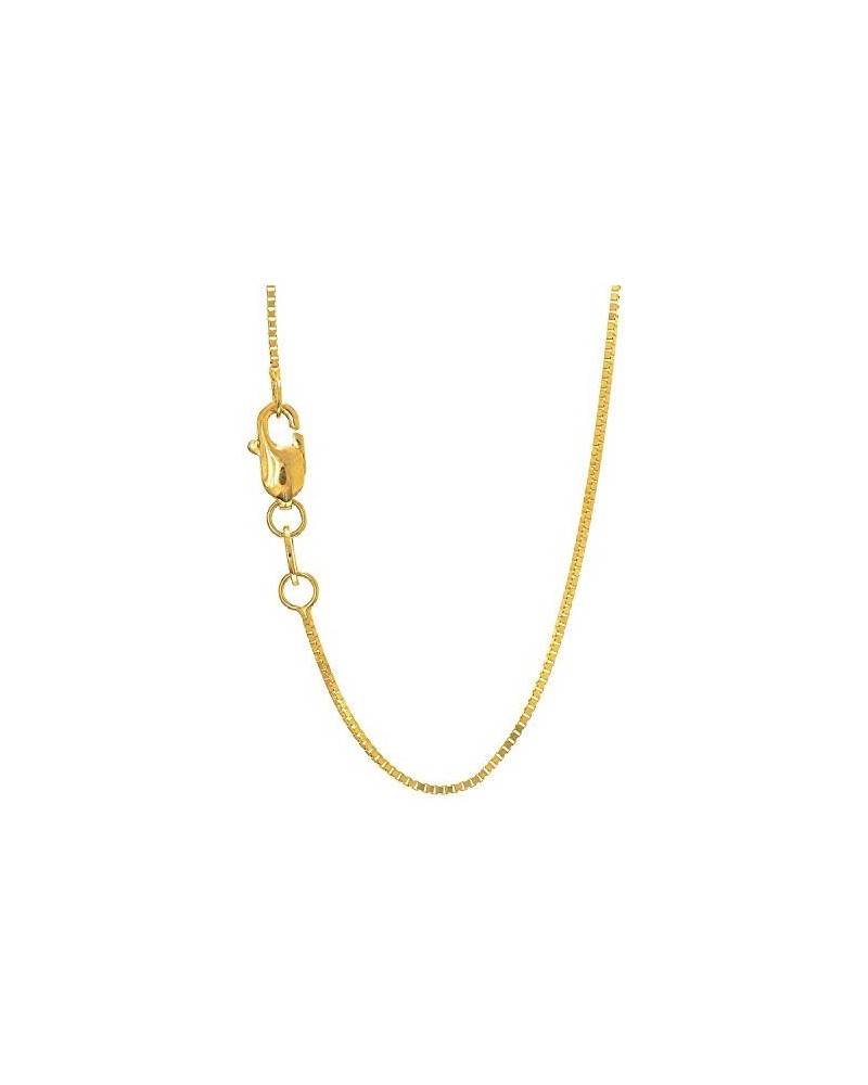 10k Solid Gold Yellow Or White 0.8 mm Box Chain Necklace - 16 18 20 22 24 Yellow Gold 16.0 Inches $55.79 Necklaces