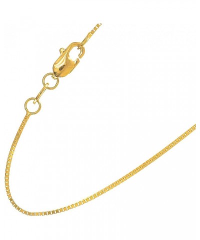 10k Solid Gold Yellow Or White 0.8 mm Box Chain Necklace - 16 18 20 22 24 Yellow Gold 16.0 Inches $55.79 Necklaces