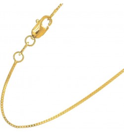 10k Solid Gold Yellow Or White 0.8 mm Box Chain Necklace - 16 18 20 22 24 Yellow Gold 16.0 Inches $55.79 Necklaces