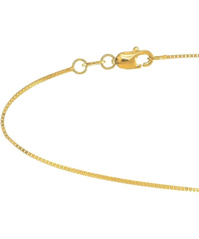 10k Solid Gold Yellow Or White 0.8 mm Box Chain Necklace - 16 18 20 22 24 Yellow Gold 16.0 Inches $55.79 Necklaces