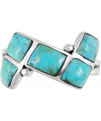 Turquoise Ring Sterling Silver 925 Genuine Gemstones Size 6 to 11 Turquoise $13.94 Rings