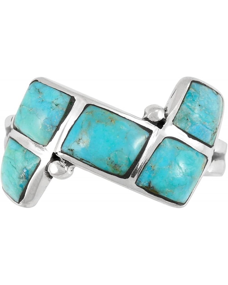 Turquoise Ring Sterling Silver 925 Genuine Gemstones Size 6 to 11 Turquoise $13.94 Rings