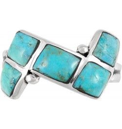 Turquoise Ring Sterling Silver 925 Genuine Gemstones Size 6 to 11 Turquoise $13.94 Rings