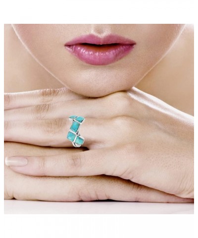 Turquoise Ring Sterling Silver 925 Genuine Gemstones Size 6 to 11 Turquoise $13.94 Rings