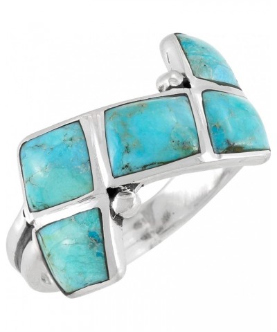 Turquoise Ring Sterling Silver 925 Genuine Gemstones Size 6 to 11 Turquoise $13.94 Rings