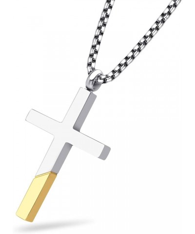 Cross Necklace for Men Women, Stainless Steel Pendant with 16-24” Chain Silver / Yellow Gold 22.0 Inches $12.53 Necklaces