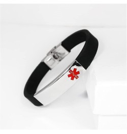 Medical Alert Bracelet for Teens Adults Boys Girls,Silicone Wristband Emergency ID Identification Cuff Bracelets Health Aller...