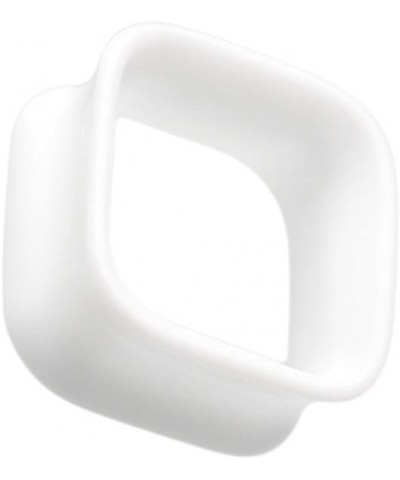 Square Tunnel Double Flared Ear Gauge Plug 6 GA (4mm), White $9.53 Body Jewelry