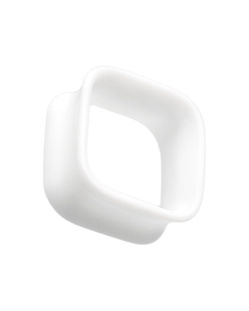 Square Tunnel Double Flared Ear Gauge Plug 6 GA (4mm), White $9.53 Body Jewelry