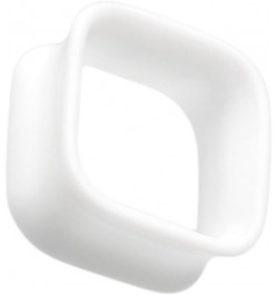 Square Tunnel Double Flared Ear Gauge Plug 6 GA (4mm), White $9.53 Body Jewelry